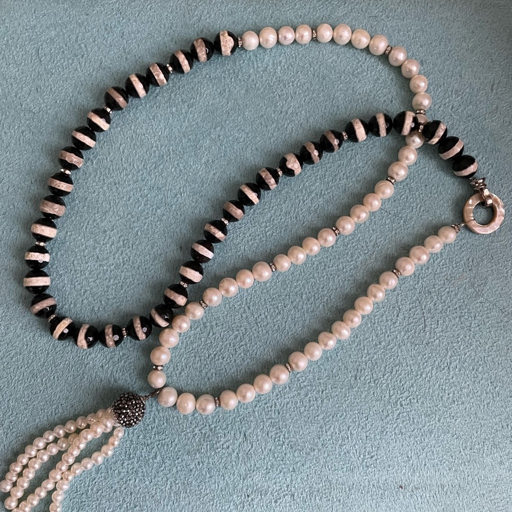 Custom made fresh water pearl necklace.